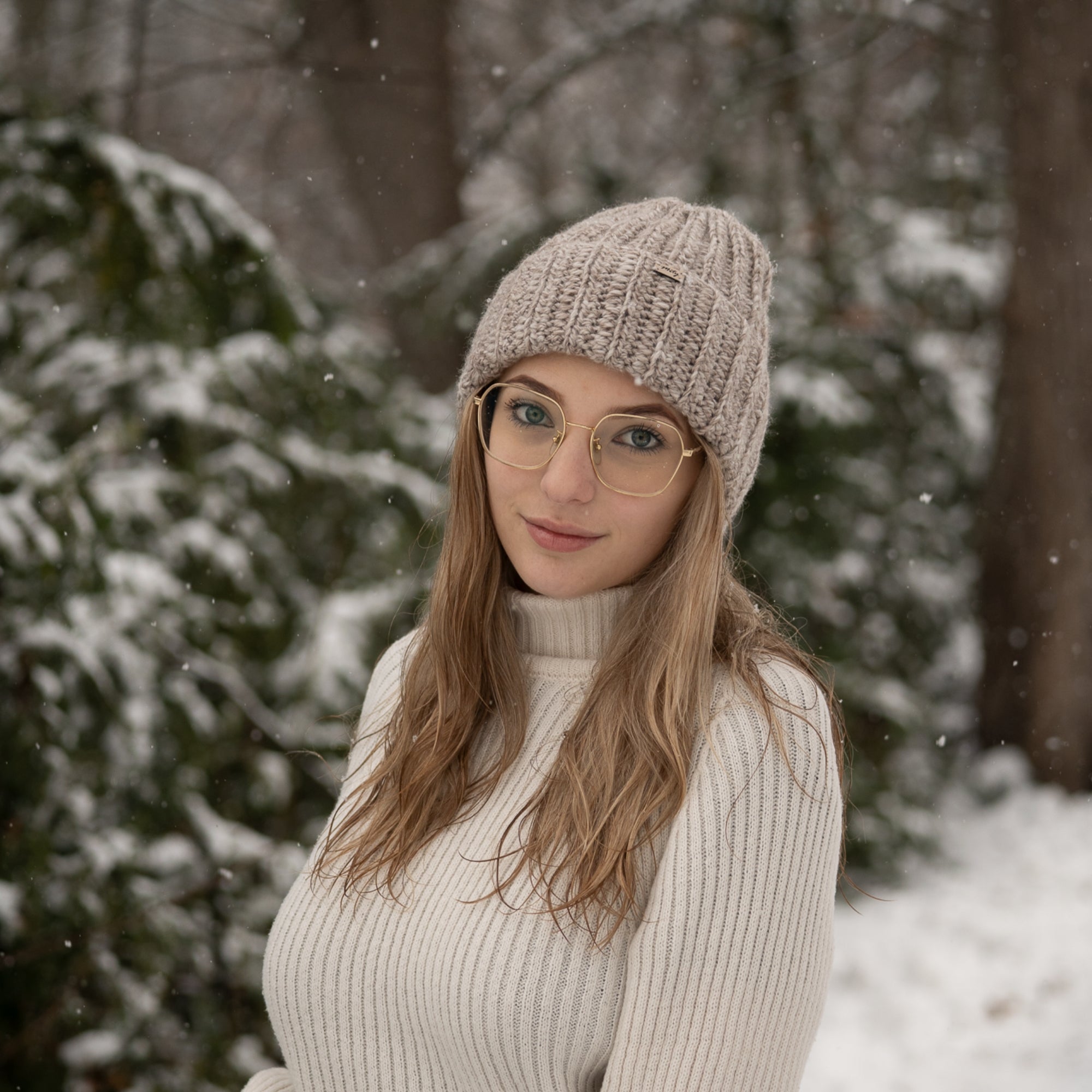 Čepice - béžový melír